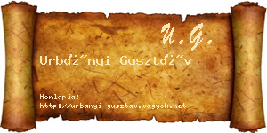Urbányi Gusztáv névjegykártya
