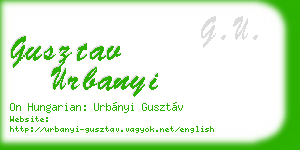 gusztav urbanyi business card